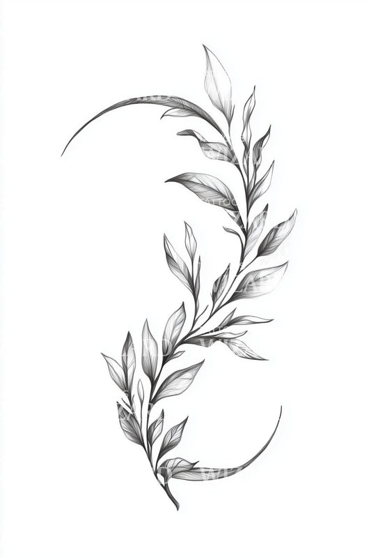 Arc Olive Branch Tattoo Design