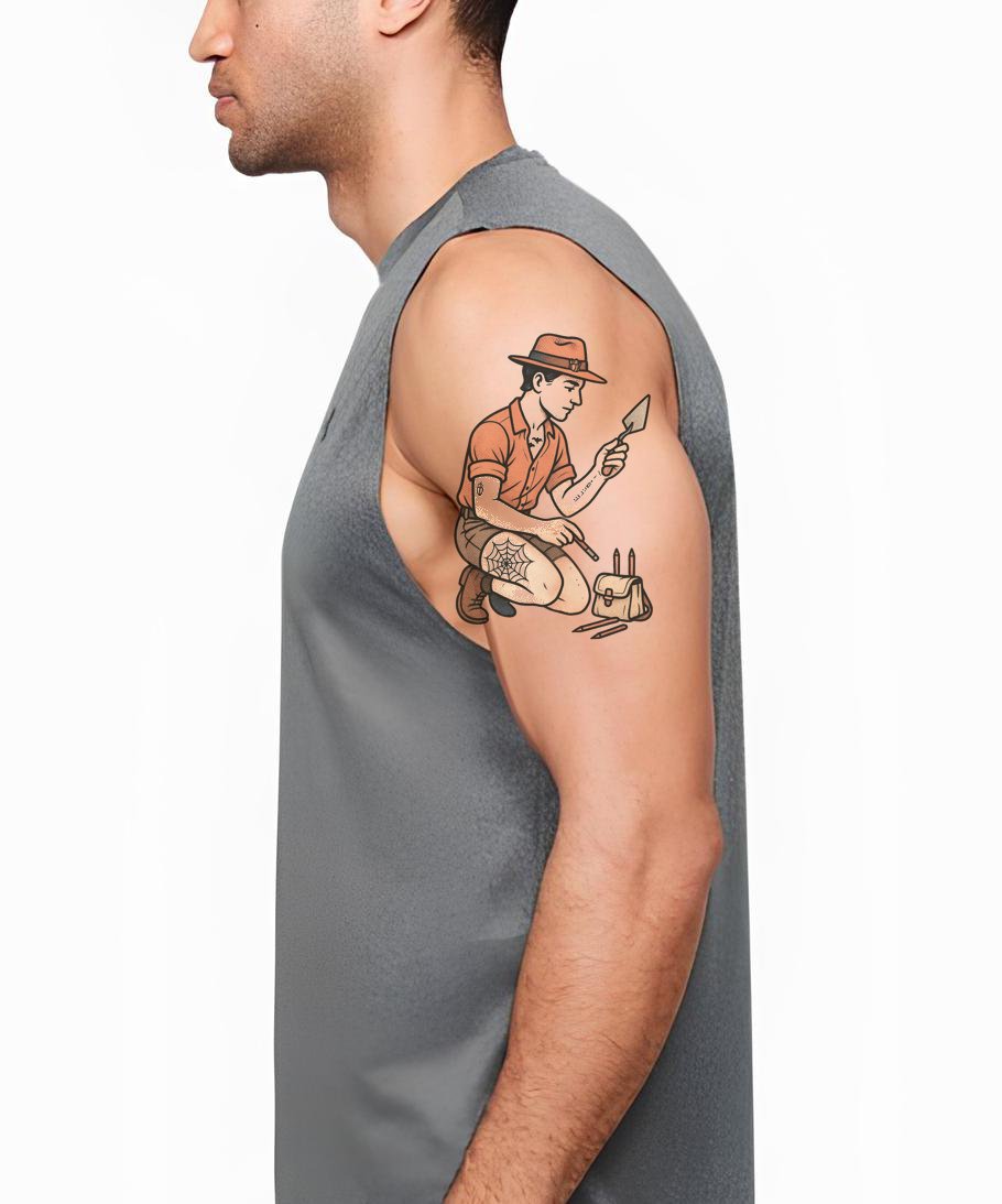 Archaeologist Explorer Tattoo Design