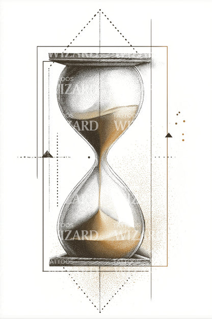 Architect Sketch Hourglass Tattoo Illustration