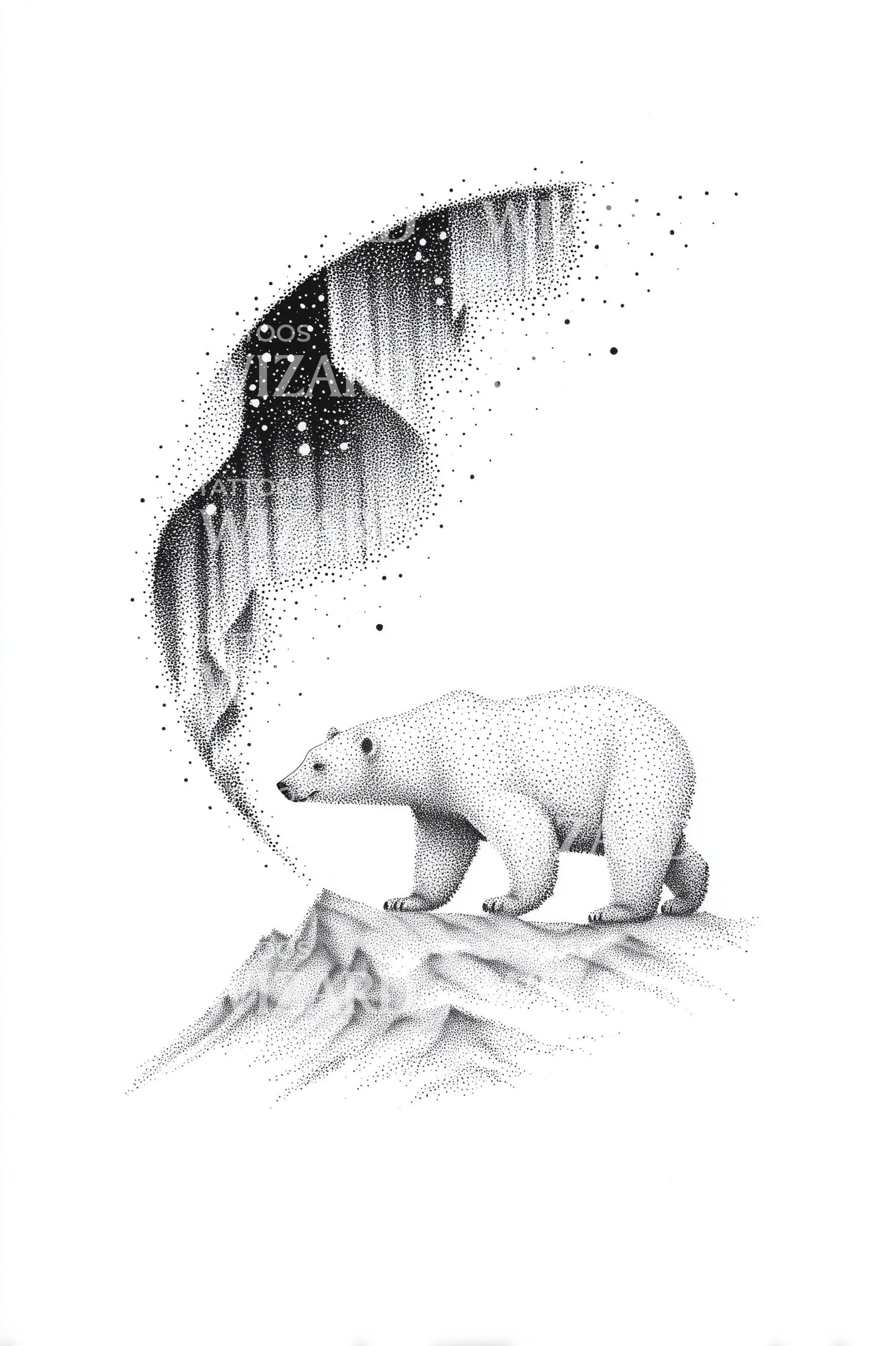 Arctic Bear on Ice Tattoo Design