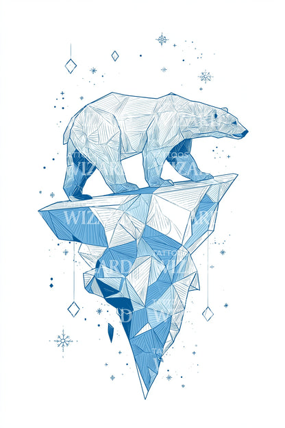 Arctic Blue Bear Tattoo Design