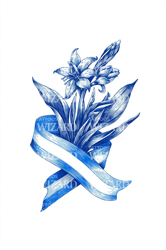 Design de Tatuagem de Fita Lírio da Argentina