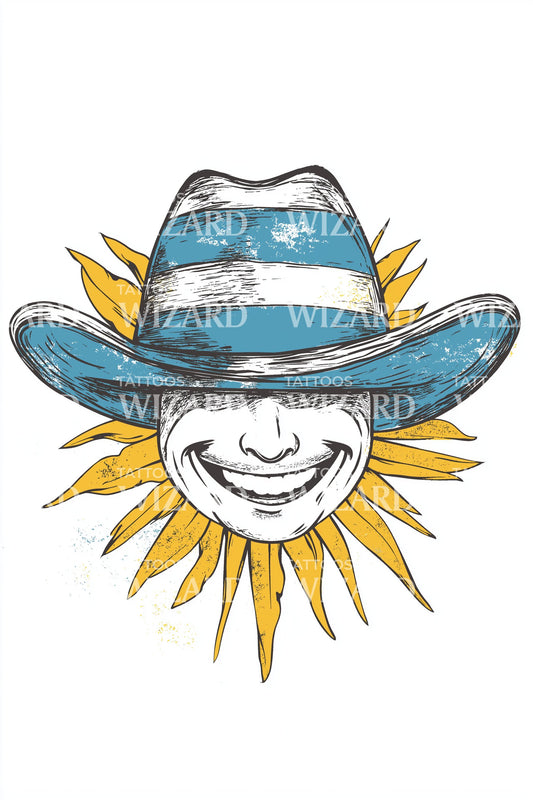 Desenho de Tatuagem Sol Gaúcho da Argentina