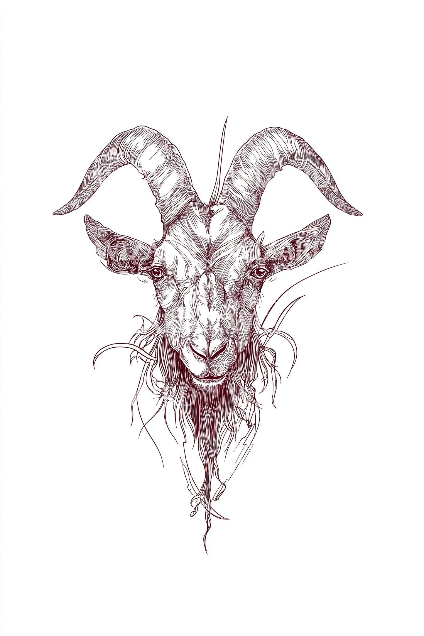 Widder Widder-Schädel Tattoo-Design