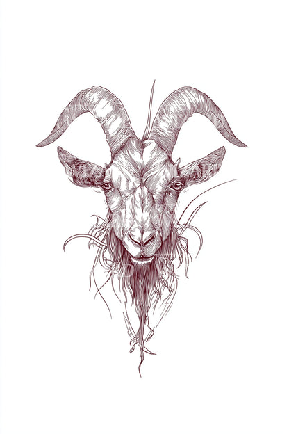 Aries Ram Skull Tattoo Design
