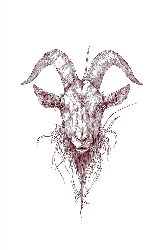 Aries Ram Skull Tattoo Design