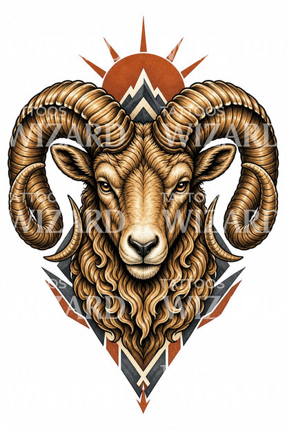 Aries Ram Tattoo Design