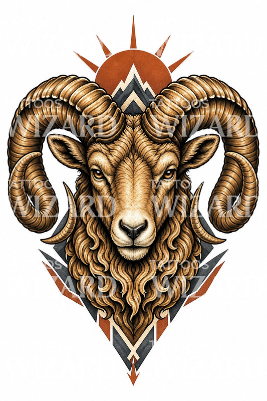 Design de tatouage bélier du Bélier