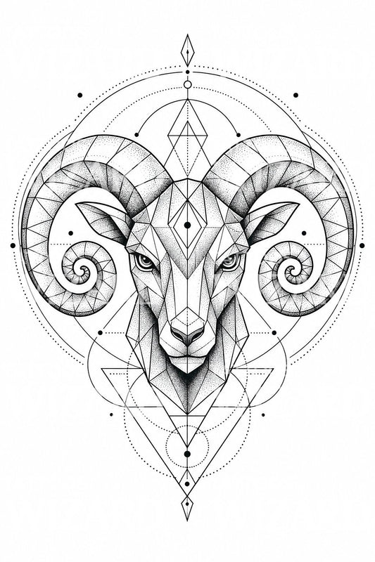 Aries Ram Zodiac Tattoo Design