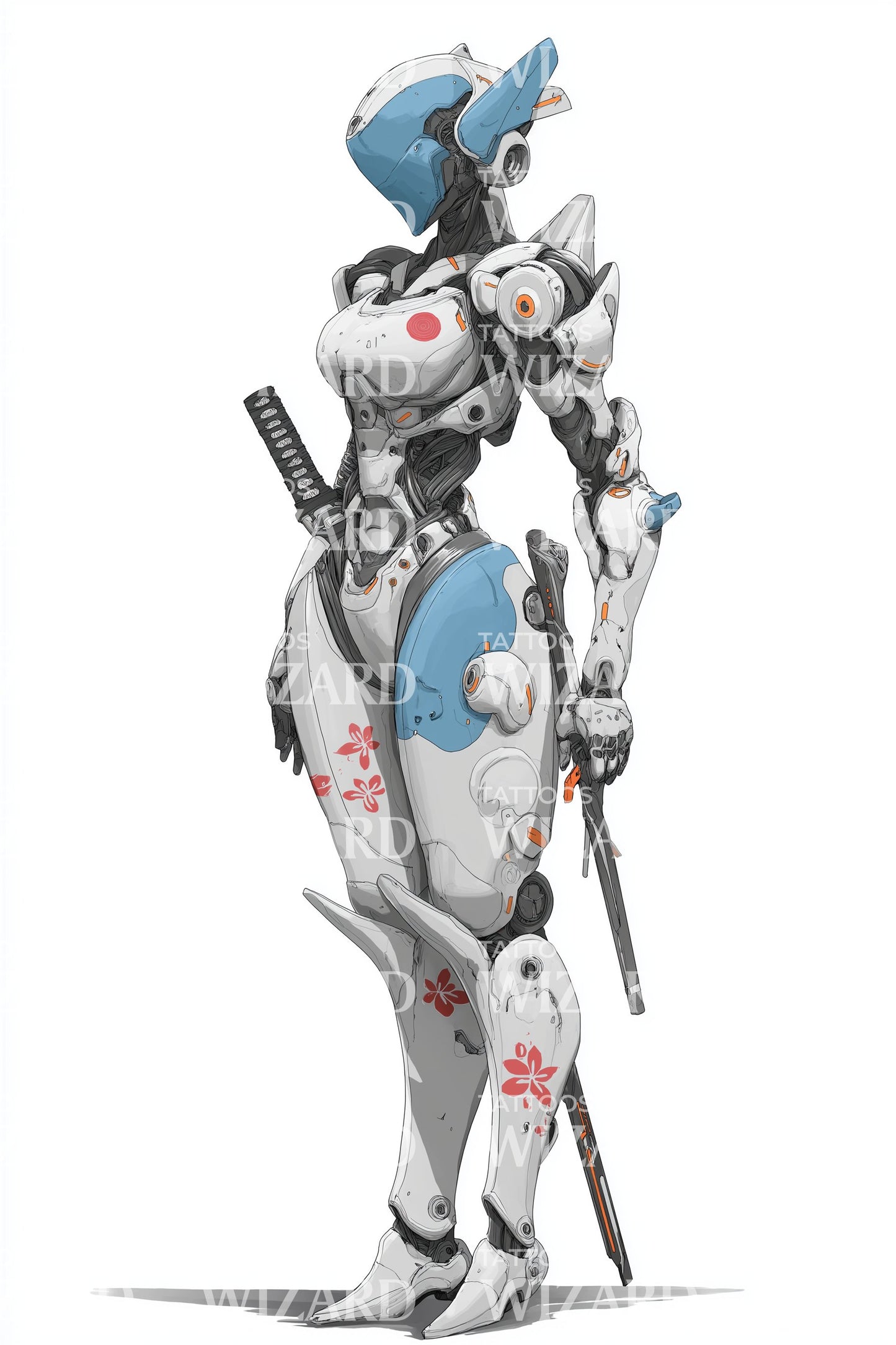 Armored Ronin Cyborg Tattoo Idea