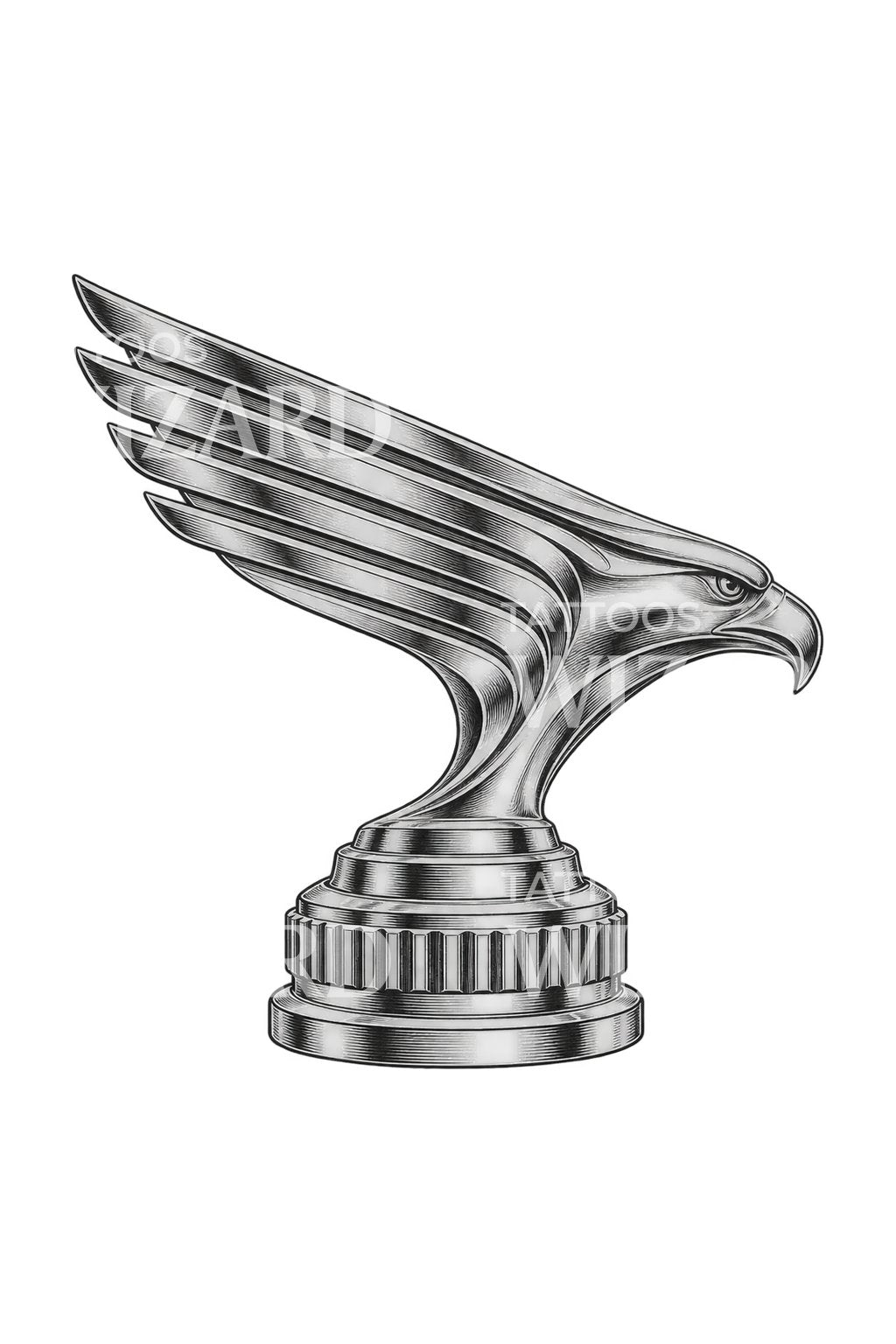 Art deco-kromad örn som tatueringsillustration