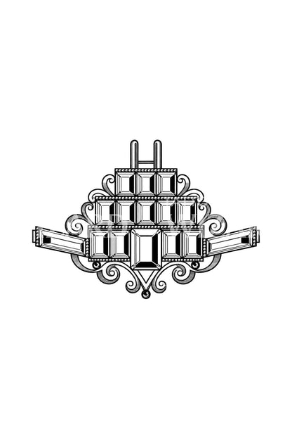 Návrh tetování stupňovité brože Art Deco