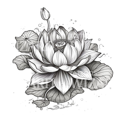 Sketch Lotus Flower Tattoo Design