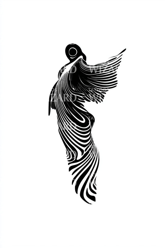 Ascending Angel Silhouette Tattoo Idea