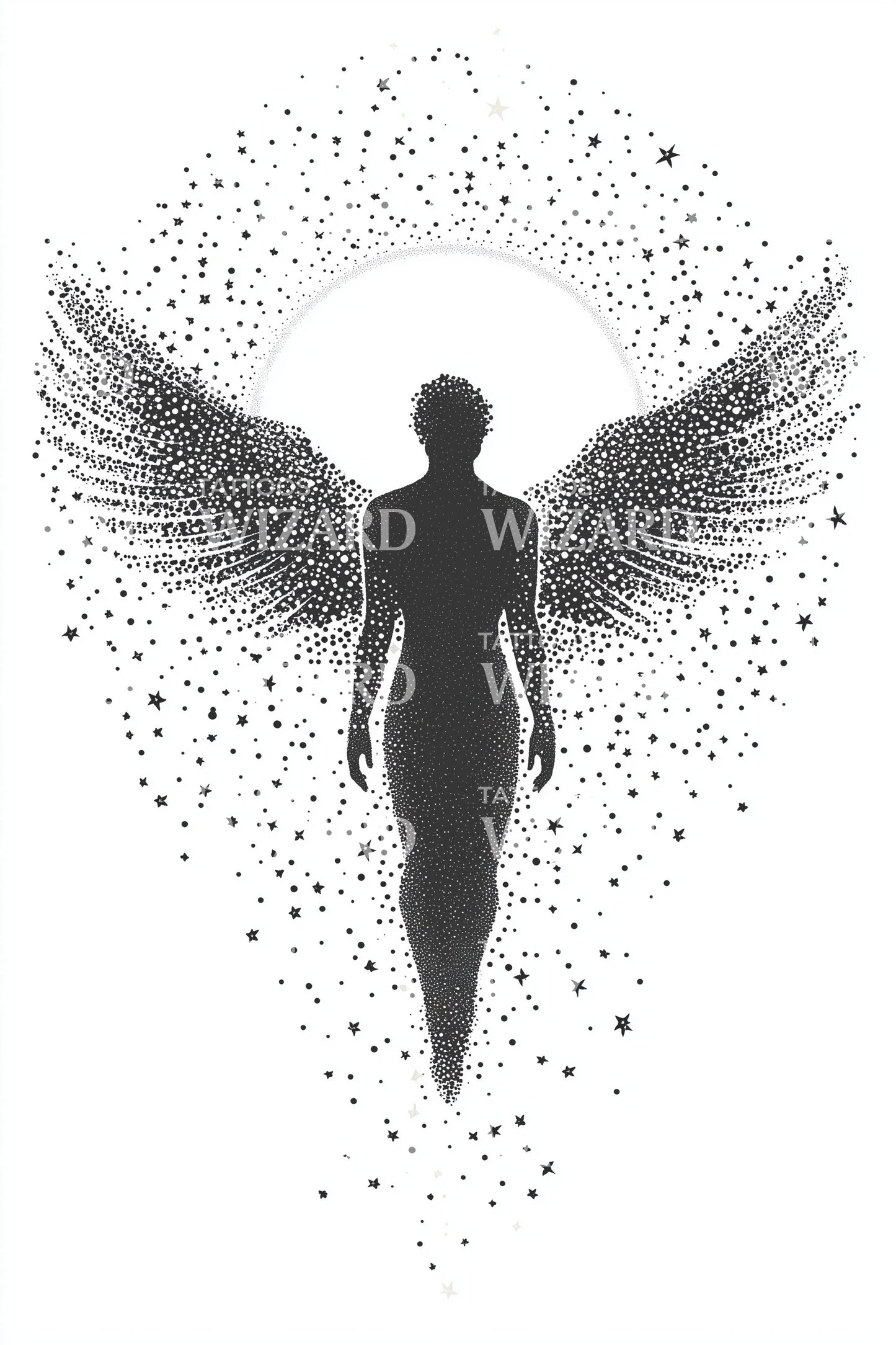 Ascending Halo Angel Tattoo Idea