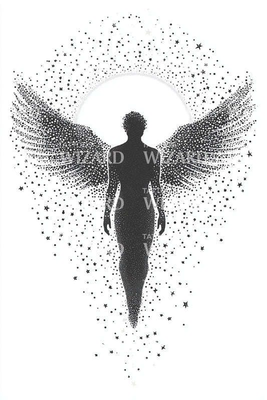 Ascending Halo Angel Tattoo Idea