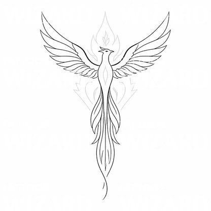Ascending Phoenix Tattoo Design