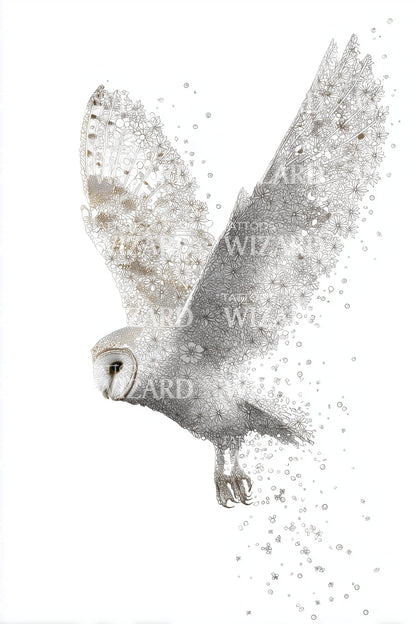 Aufsteigendes Schneeeulen-Tattoo-Design