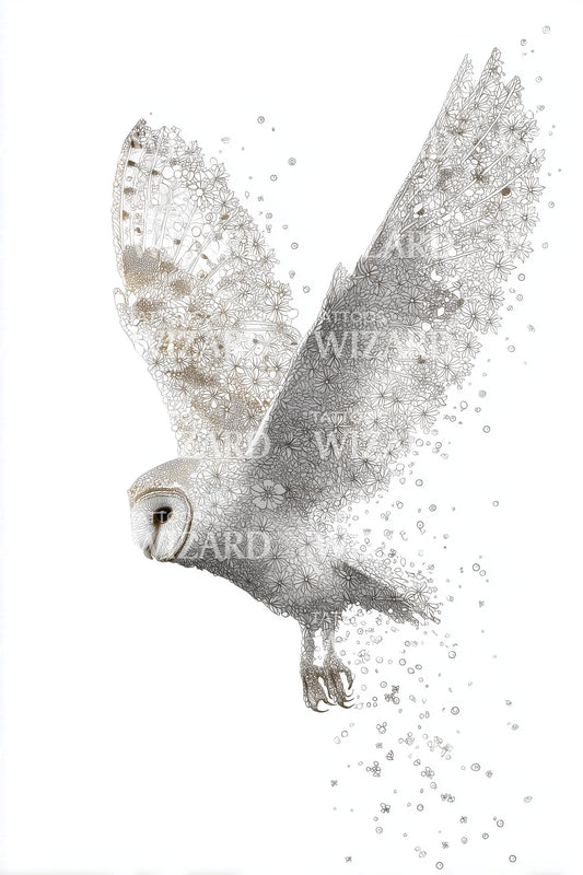Ascending Snowy Owl Tattoo Design