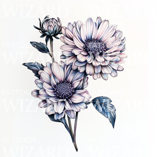 Aster Beauty in Bloom Tattoo Design