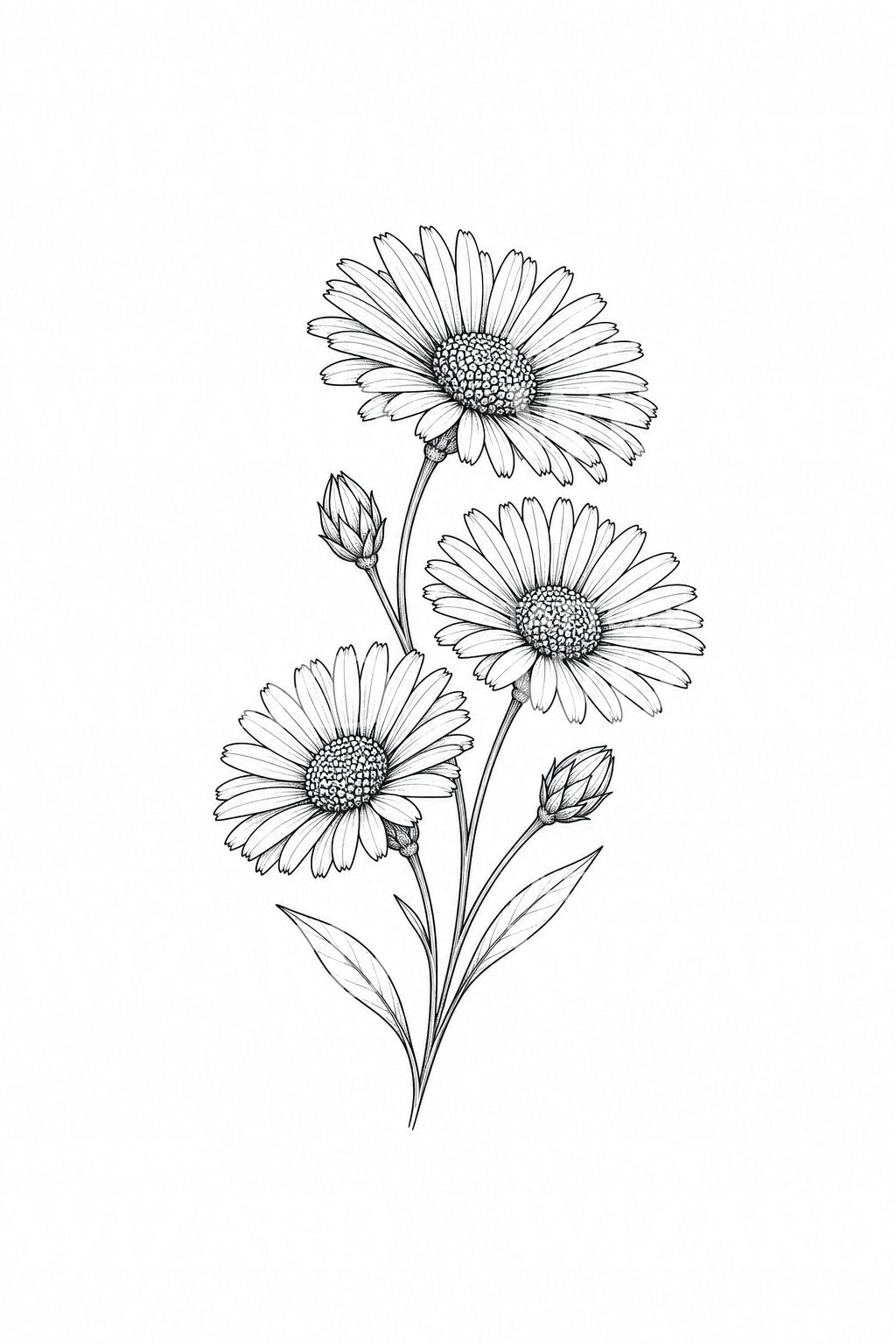 Tatoveringsidé med asters, fødselsblomsten for september