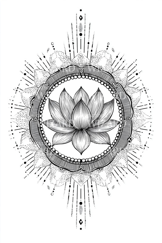 Design Tatuaggio Bussola Loto Astrale