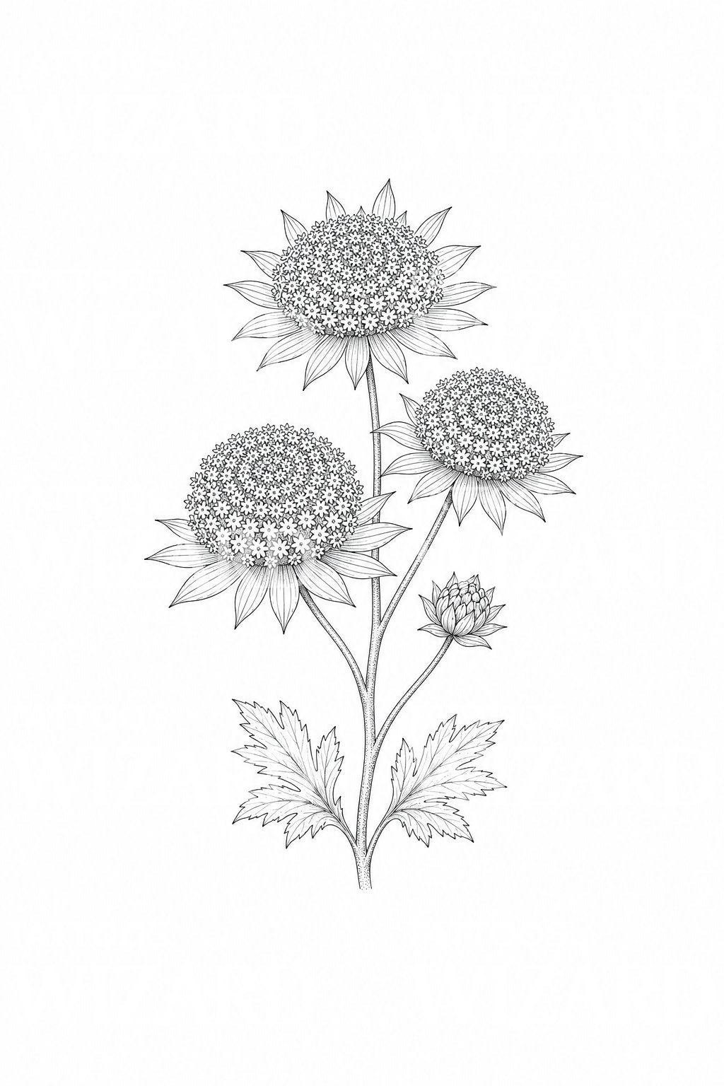 Astrantia Masterwort Umbel Tattoo Design