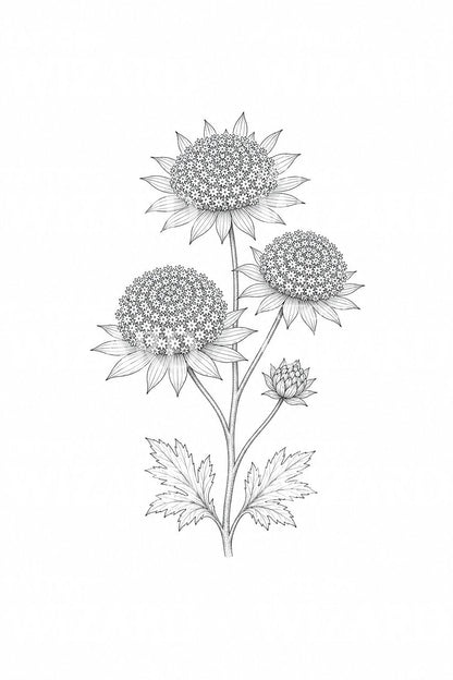 Astrantia Masterwort Umbel Tattoo Design