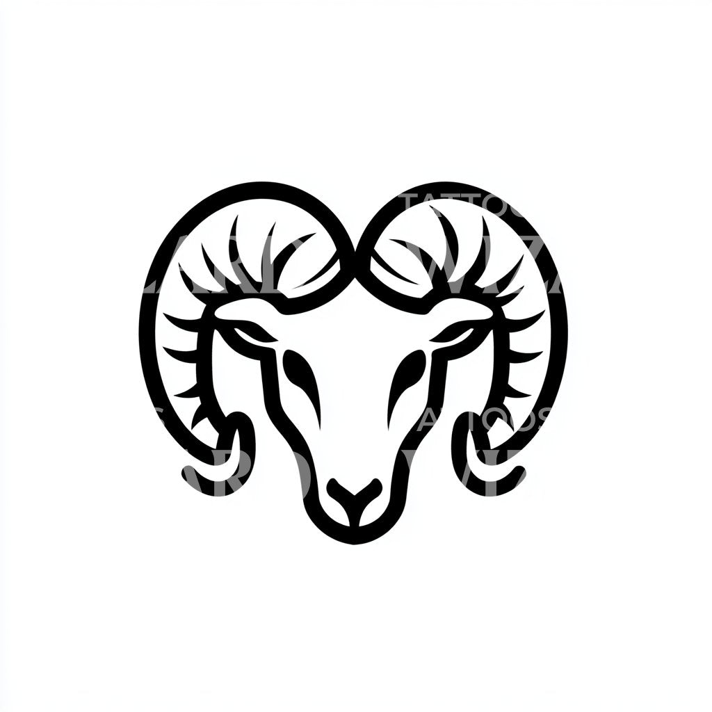 Astrological Sign Aries in Minimalist Tattoo Design