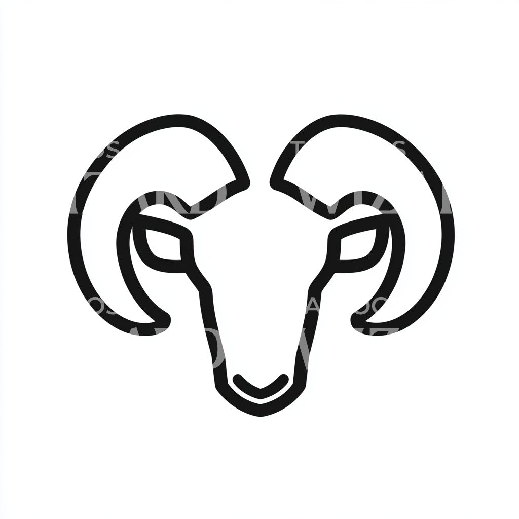 Astrology Glyph for the Sign Aries Tattoo Design