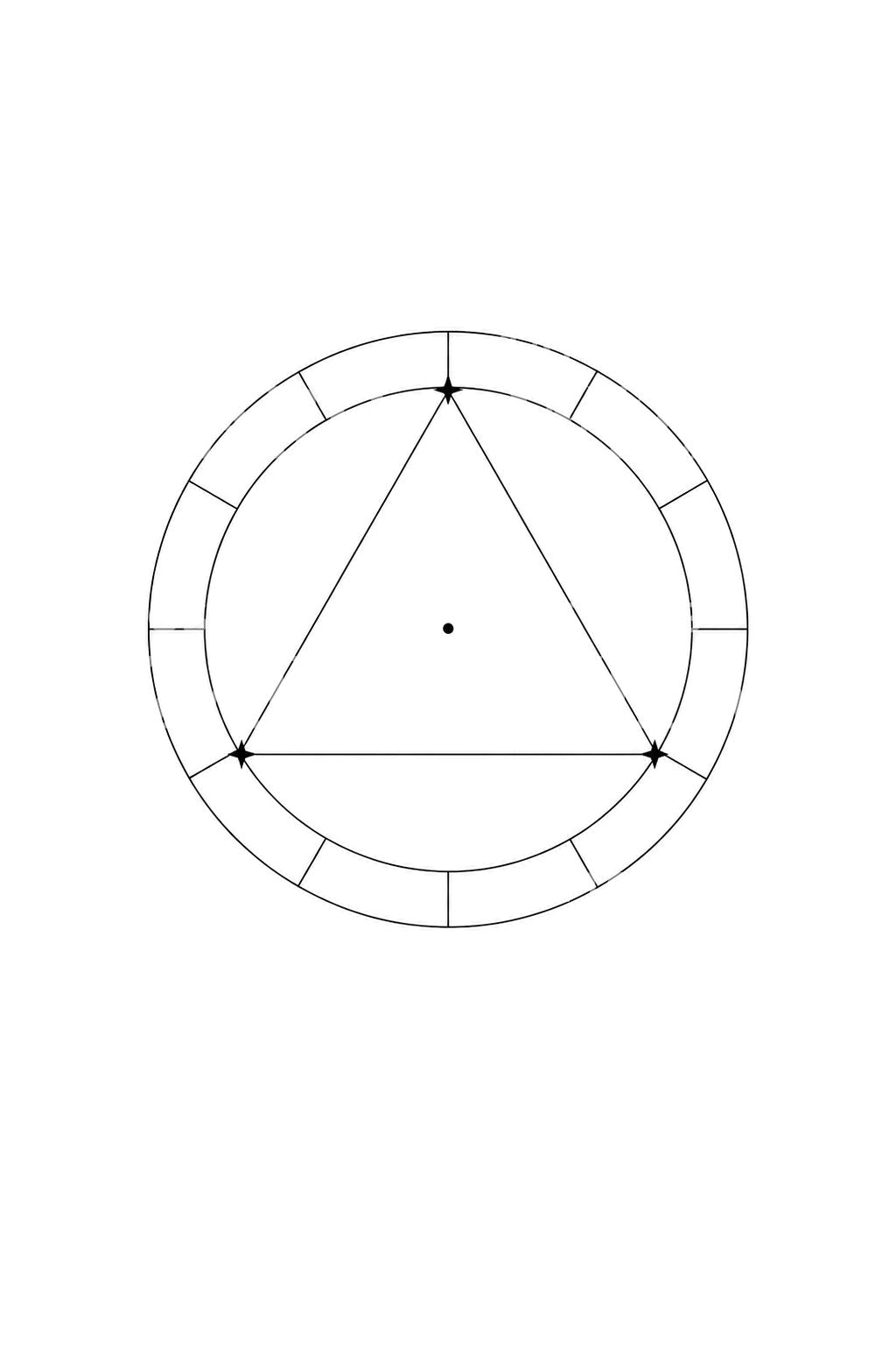 Astrologisen kolmioaspektin tatuointi
