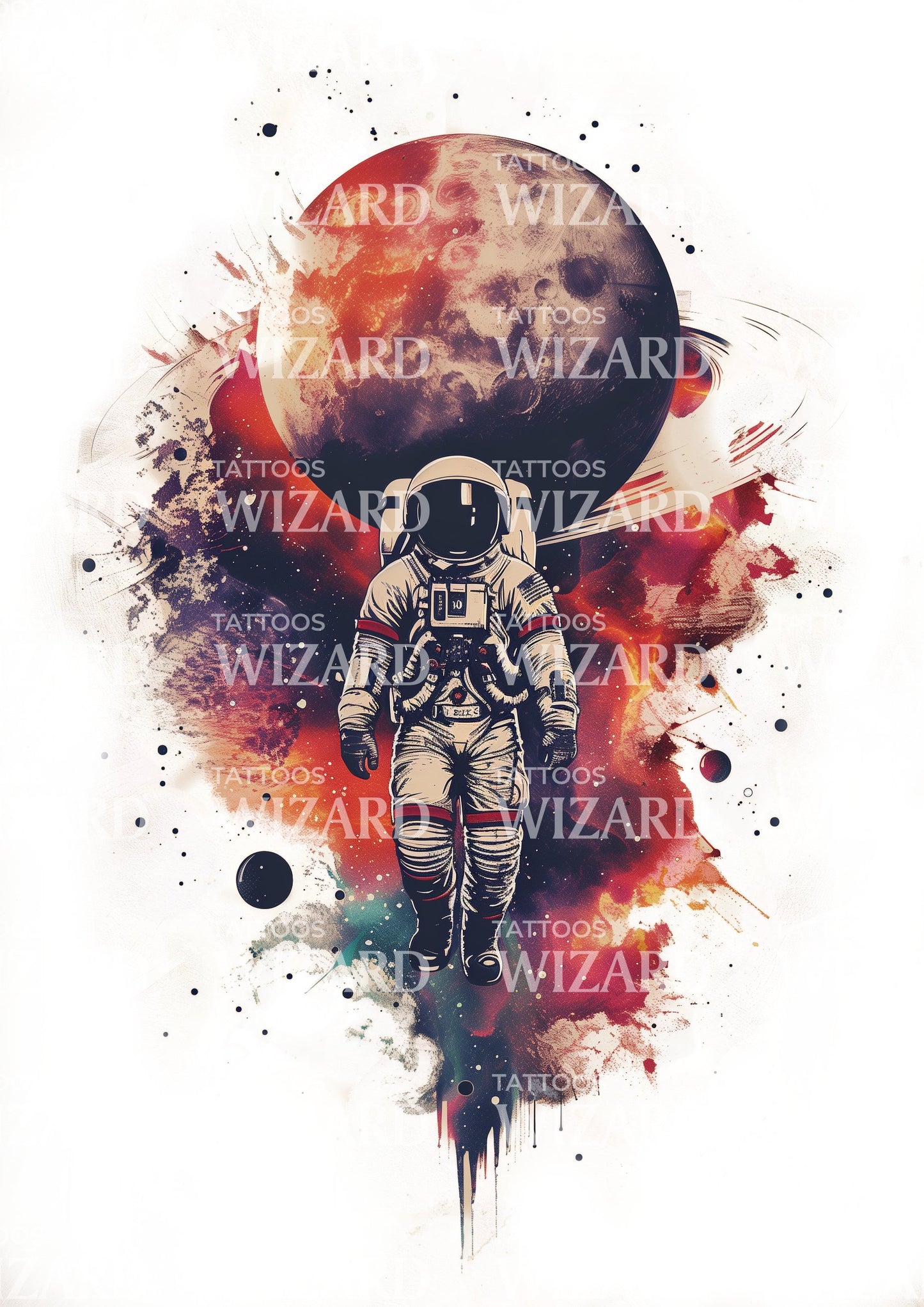 Astronaut Conquering Space and Beyond Tattoo Idea