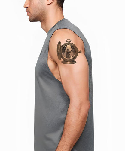 Astronomer Pocket Watch Tattoo Design