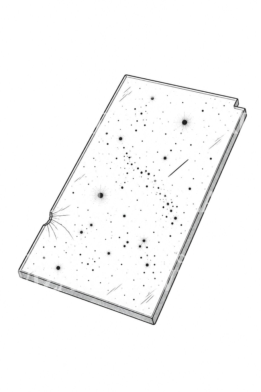 Diseño de tatuaje de placa estelar de vidrio astronómica