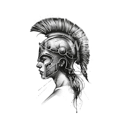 Athena Goddess of Warfare Tattoo Design