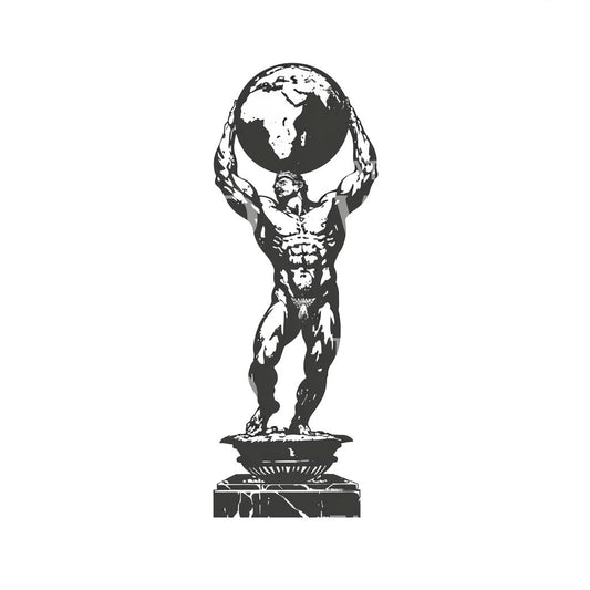 Atlas Carrying the World in Strength Tattoo Design