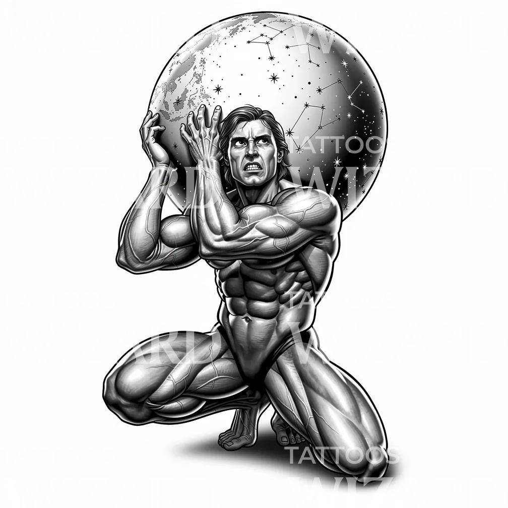 Atlas Celestial Tattoo Illustration