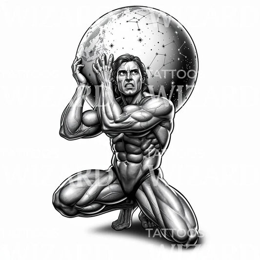 Illustration de tatouage Atlas céleste