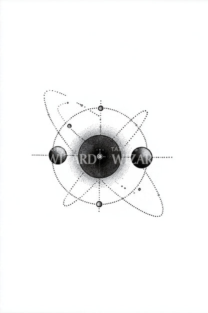 Atomic Orbit Symbol Tattoo Design
