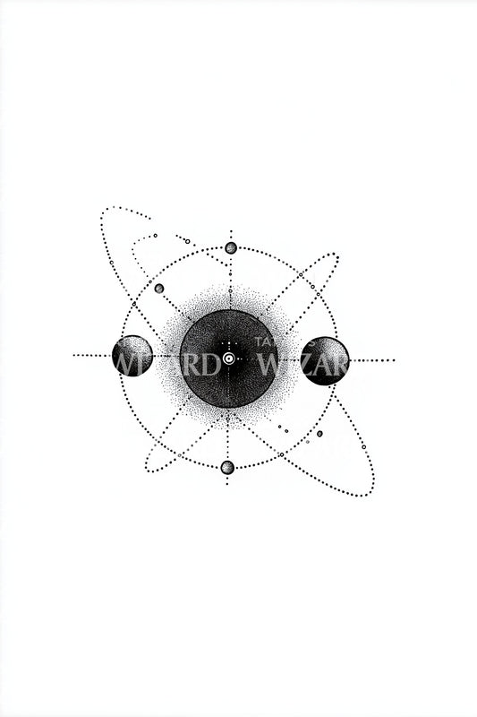 Atomic Orbit Symbol Tattoo Design