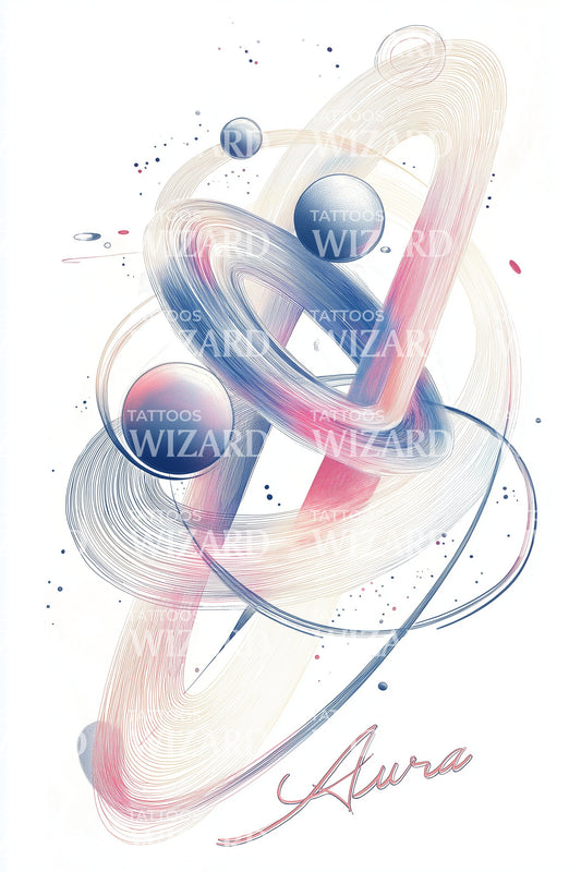 Aura Cosmic Orbits Tattoo Design