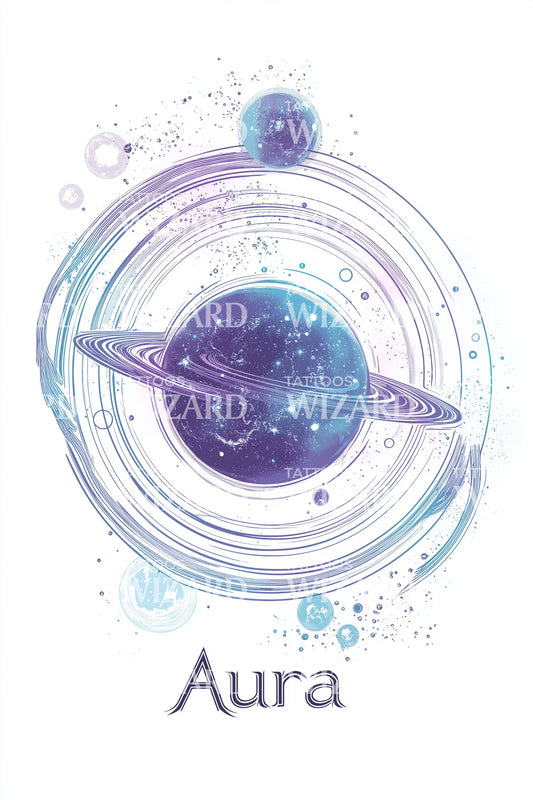 Aura Galaxy Ring Tattoo Design