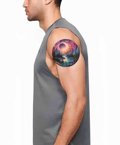 Conception de tatouage d'aurores boréales psychédéliques