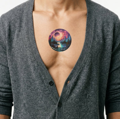 Psykedelisk nordlys tatoveringsdesign