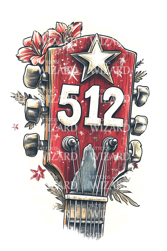 Austin 512 Western Tattoo Design