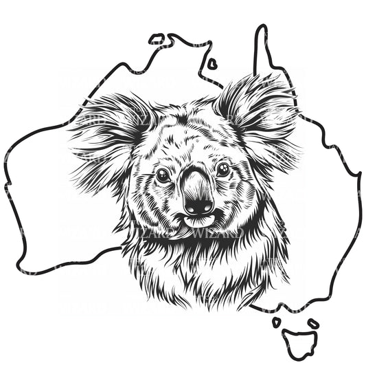 Australian Koala Composition Tattoo Idea