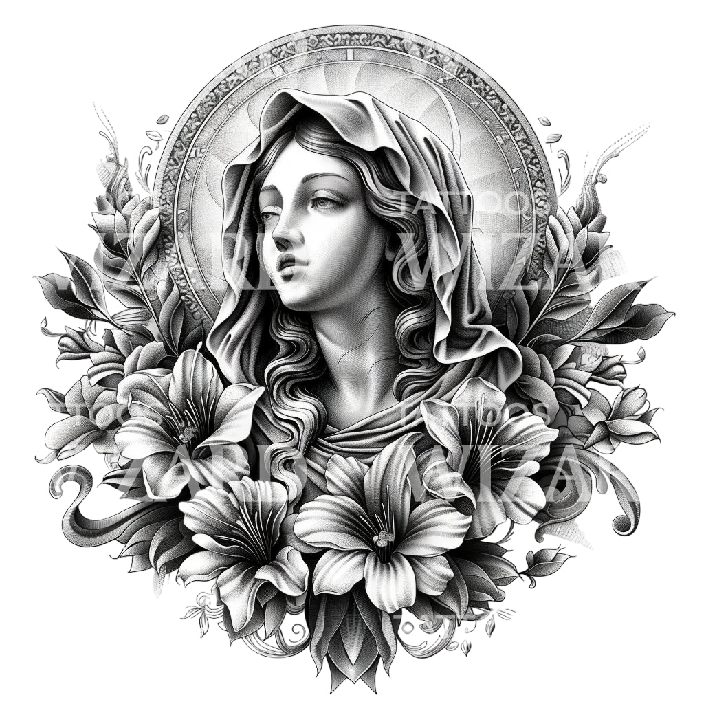 Ave Maria, Homage to Divine Motherhood Tattoo Design – Tattoos Wizard ...