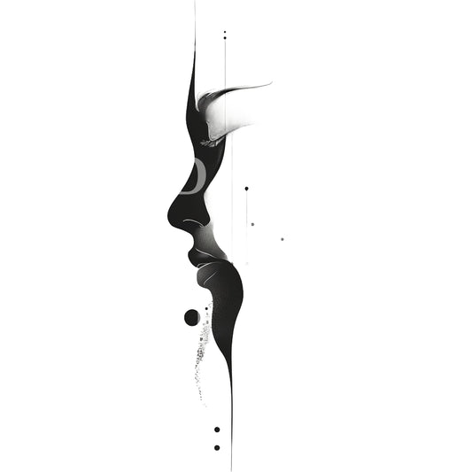 Linear Abstract Woman Portrait Tattoo Design