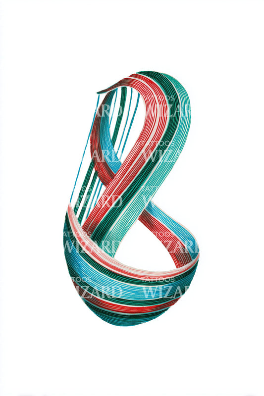 Azerbaijan Infinity Ribbon Tattoo Design