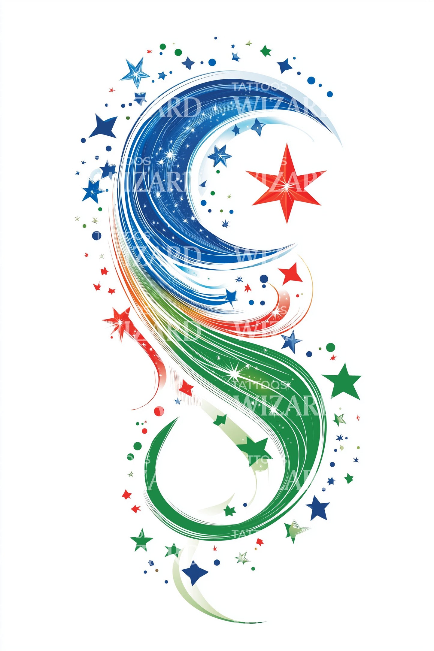 阿塞拜疆星旋纹身插图